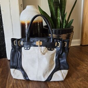 Rachel Zoe Leather and Canvas Tote Bag